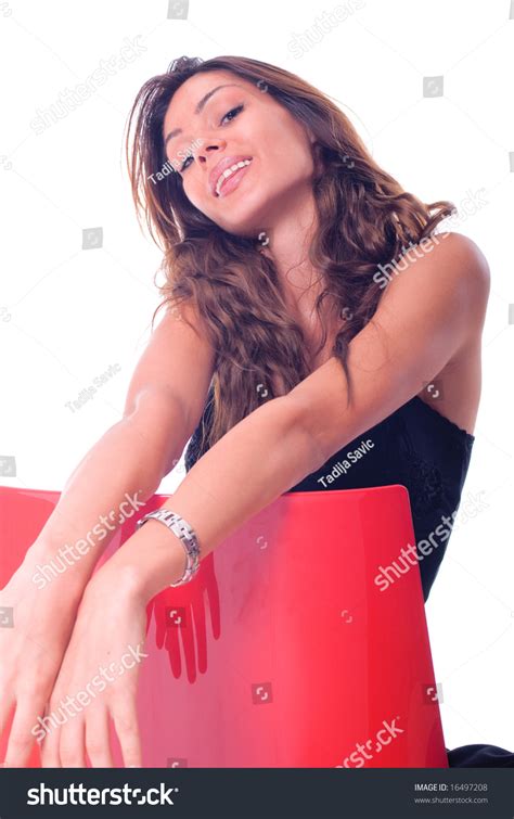 Sexy Smile Brunette Woman Curly Hair Stock Photo 16497208 Shutterstock