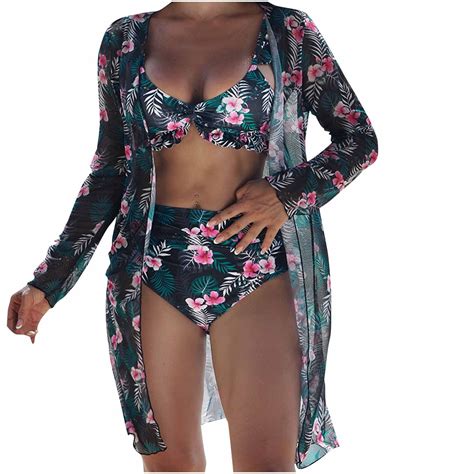 Black Beach Match Brunch Bikini Sets For Women Floral Sexy Hawaiian Seamless Triangle Two Piece