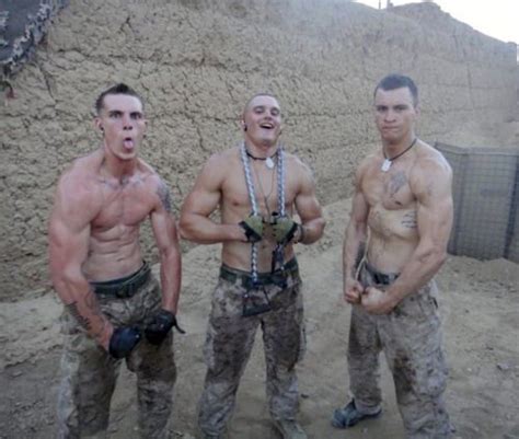 Shirtless Army Boys