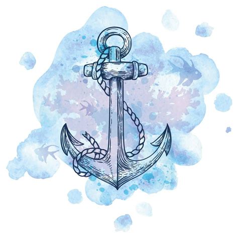 Рисунок якоря и штурвала - 75 фото