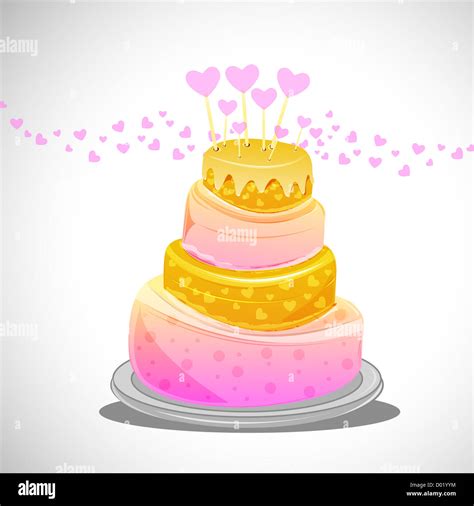 Illustration Of Abstract Birthday Cake Stock Photo Alamy