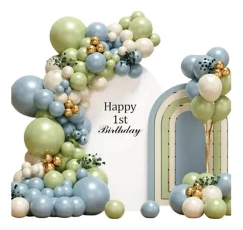 Paquete De Globos Para Arco Verde Olivo Azul Nude Piezas Mercadolibre