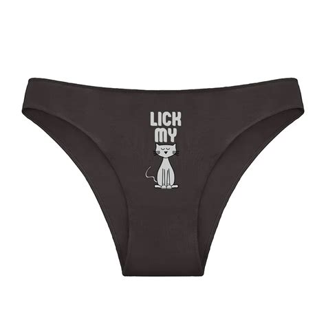 Sexy Lingerie New Cotton Underwear For Women Lick My Cat Personalized Panties Girls Underpants