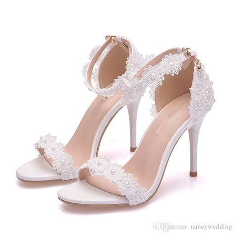 Sapatos Brancos Para Casamento - Sapatos de Casamento de Renda Branca