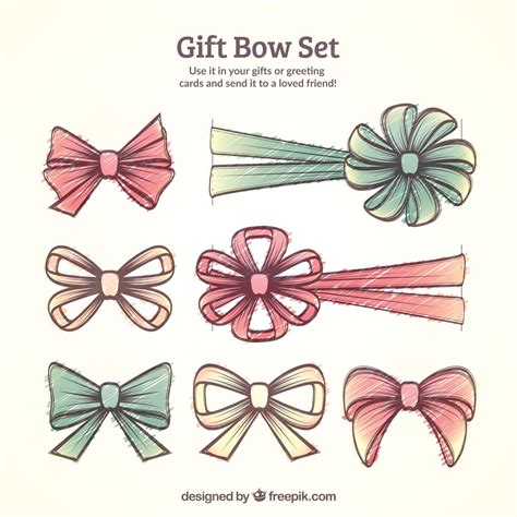 Подарочные банты установить | Бесплатно векторы