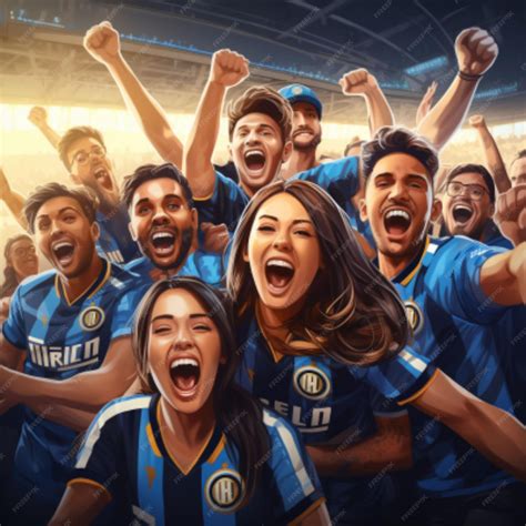 Premium AI Image | photo group of happy fans Inter Milan in Serie A