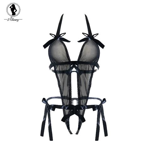 Babydoll Lingerie Sexy Hot Mulheres Abra Crotch Fantasias Er Ticas Alinry Malha Transparente