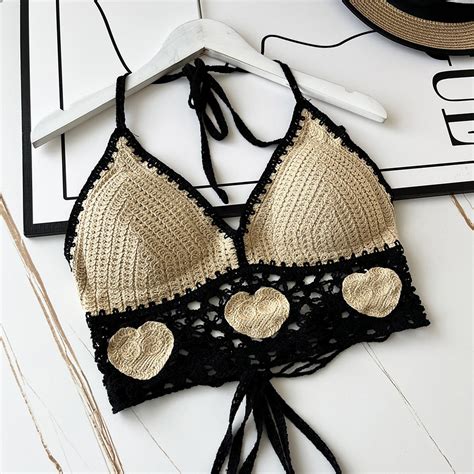 Top Trend Ph New Top Bini Crochet Bikini Knitted Swimwear Bra Beach Halter Outfit Swimsuit