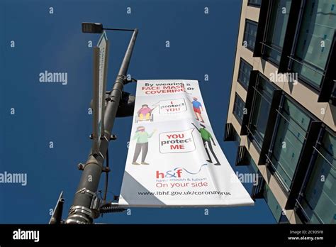 Hammersmith And Fulham Council Banner Urging The Public To Wear Face