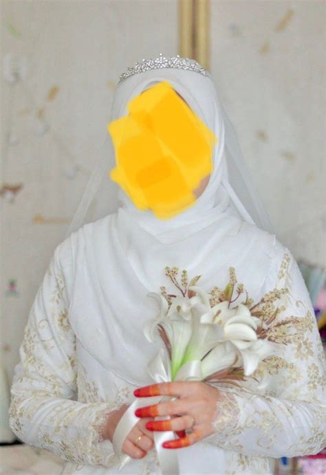 Tudung Nikah Off White Crown Cantik Women S Fashion Muslimah Fashion