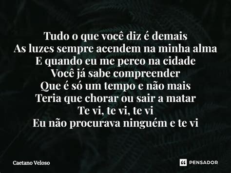 Tudo O Que Voc Diz Demais As Luzes Caetano Veloso Pensador