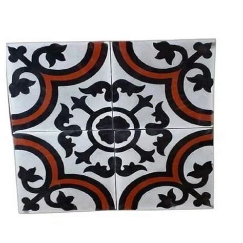 Cement Glossy Floral Athangudi Tiles Size X Feet X Mm At Rs