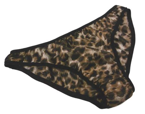 SHINY BROWN LEOPARD SATIN Black French BIKINI BRIEF Panties PLAIN SIMPLE XS XXL 14 39 PicClick UK