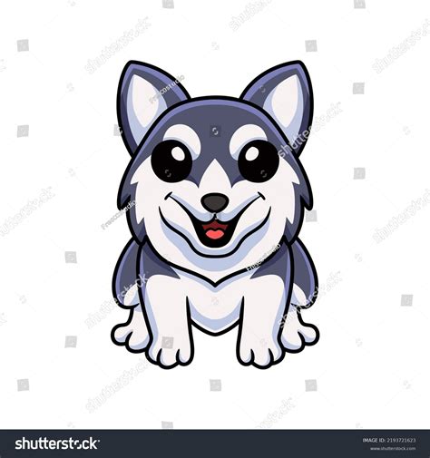 Cute Siberian Husky Dog Cartoon Stock Vector (Royalty Free) 2193721623 ...