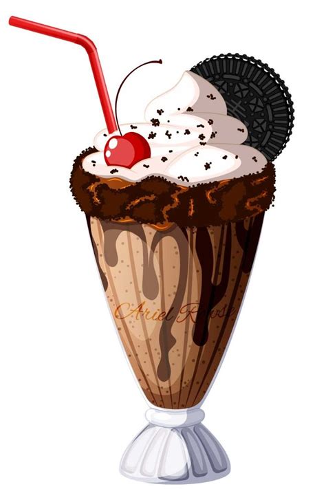 Cookie Cream Milkshake Vector Art In 2024 Cookies And Cream