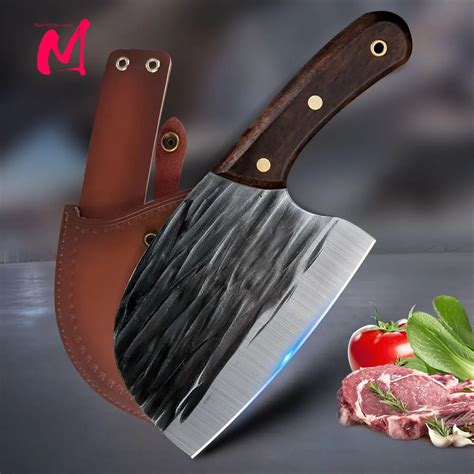 Handmade Forged Meat Cleaver Chopping Butcher Knife Bone Cutter High