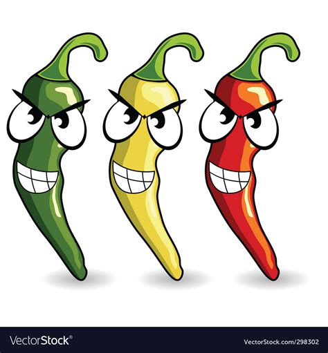 Funny Mexican Hot Chili Peppers Royalty Free Vector Image