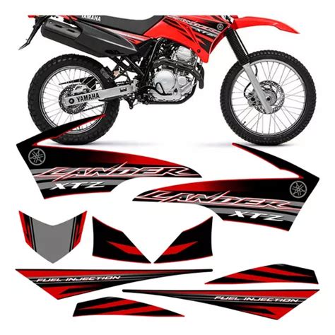 Kit Adesivo Faixa Moto Yamaha Lander Xtz 250 Vermelho 2014