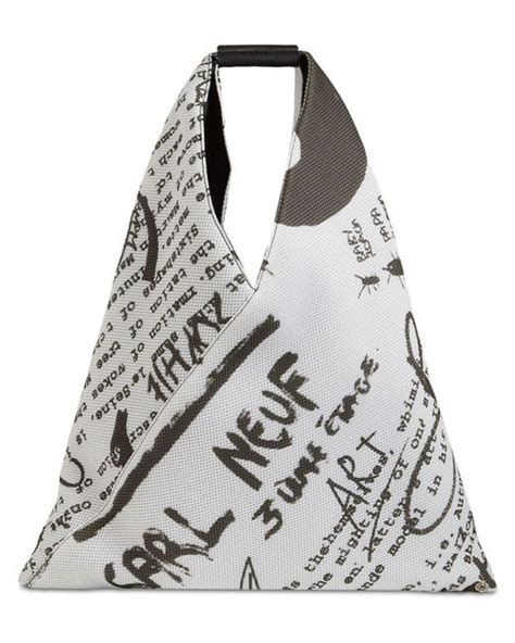 MM6 By Maison Martin Margiela Leather Classic Japanese Printed Mesh