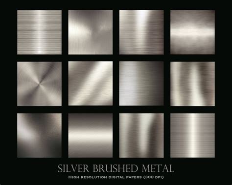 Silver Brushed Metal Silver Foil Polished Silver Brushed Metal Textures Backgrounds