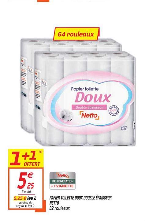 Offre Papier Toilette Doux Double épaisseur Netto chez Netto