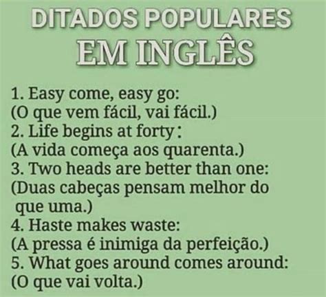 Ditados Populares Em Ingles - ditados populares em inglês - Inglês