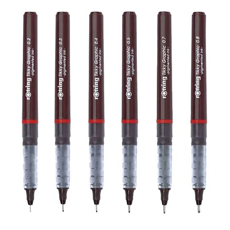 Rotring Tikky черная графическая пигментированная чернильная ручка ...