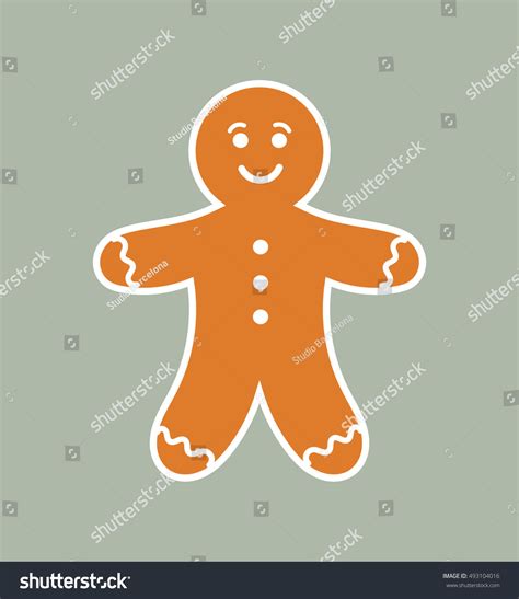 Cute Gingerbread Man Vector Illustration Vector De Stock Libre De