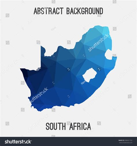 South Africa Map Geometric Polygonalmosaic Styleabstract Stock Vector