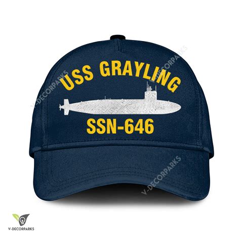 Uss Grayling Ssn-646 Classic Baseball Cap Gift For Navy Veteran, Custom Print/embroidered Us
