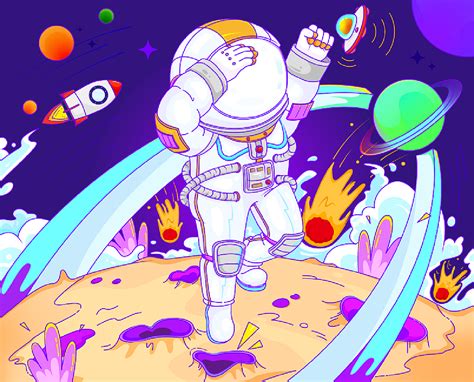 航天航空插画轶一 站酷zcool