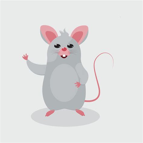 Vector Cute Gray Mouse With Shadow 16941143 Vector Art At Vecteezy