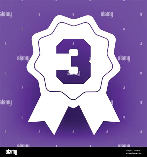 Number 3 Award Ribbon Stock Vector Image And Art Alamy