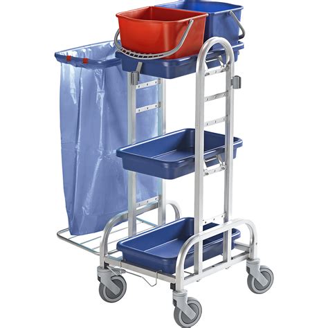 Eurokraftpro Stainless Steel Cleaning Trolley With 2 X 10 L Buckets