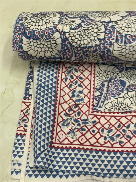 Indian Hand Block Print Bed Sheet Double Cotton Bed Etsy