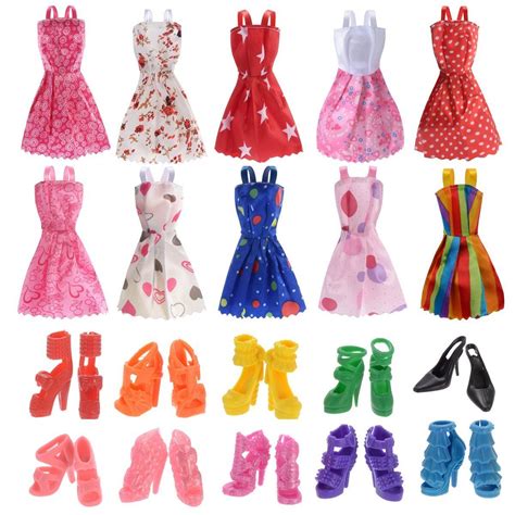 10 Paquete Barbie Party Ropa Muñeca Vestido Disfraces Pares 693 00