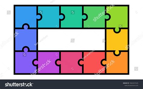 pieces puzzle squares diagram colorful stock vector royalty
