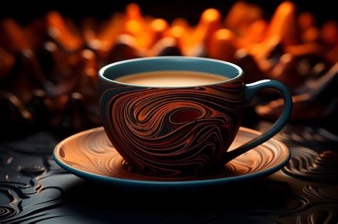 Premium Ai Image A Coffee Cup With A Swirl Of Coffee