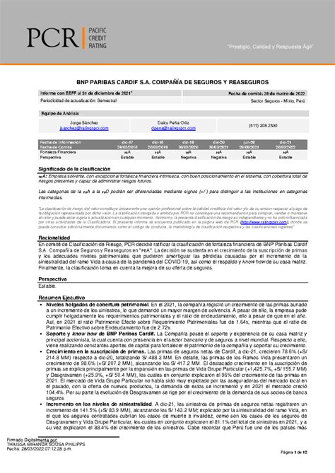 Informe Final BNP Cardif Perú Dic2021 PCR BNP PARIBAS CARDIF S