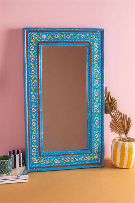 Hand Painted Vintage Mirror Re Worked 13 In 2024 Wooden Mirror