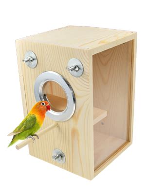 Cooshou Parakeet Nest Box Wooden Acrylic Transparent Breeding House