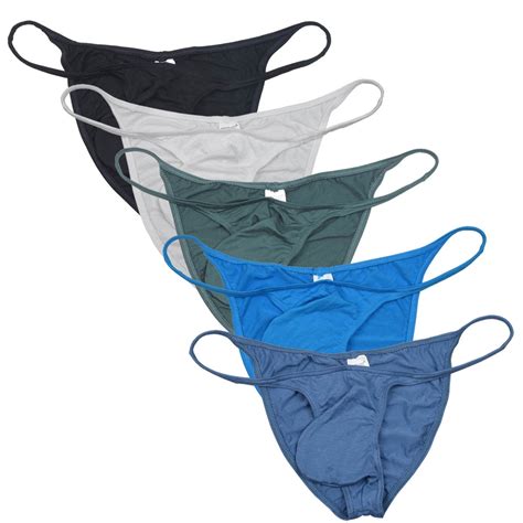 Botmois 5 PACK Men S Solid Briefs With Pleated Hips Contoured Pouch Tangas Soft Mini Bikini