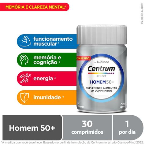 Vitaminas Para Homens 30 Anos - Centrum Select Multivitaminico Homem 50 + Vitaminas de A a Z 30 ...