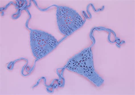 Sexy Bikini See Through Crochet Bikini Set Thong Crocheted Swimsuit
