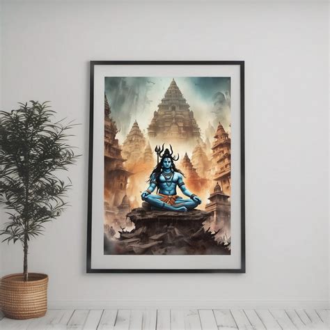 Lord Shiva Wall Art Printable Shiva Wall Art Hindu God Art Etsy Australia