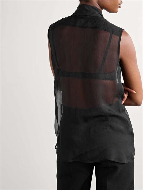 Nina Ricci Pussy Bow Silk Crepon Blouse Net A Porter