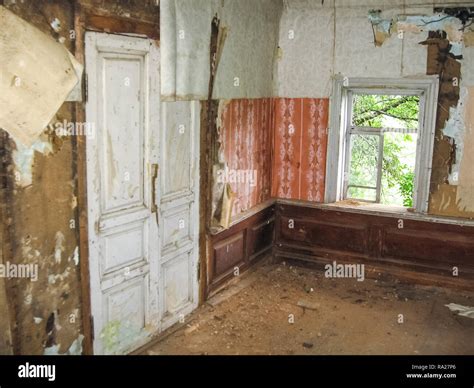 An old abandoned wooden house, Interior old Stock Photo - Alamy