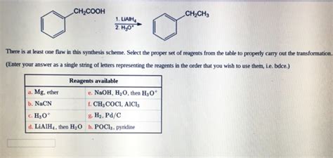 Solved Cooh Cooh Reagents A Ch3coci Aici G Bh3thf Then