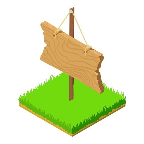 Premium Vector Wooden Roadsign Icon Isometric Illustration Of Wooden