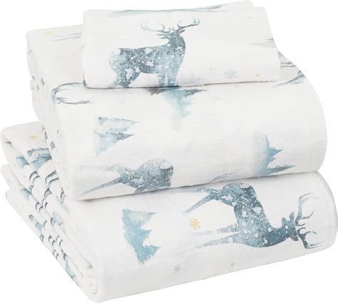 Amazon.com: Sleepdown 100% Cotton Flannel Sheets Twin XL - Super Soft ...